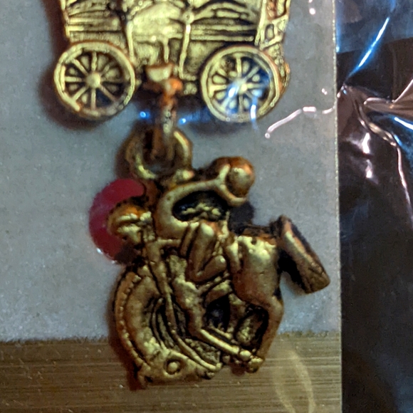 ❤️ Rodeo Horse Cowboy Carriage Earrings - Picture 2 of 7